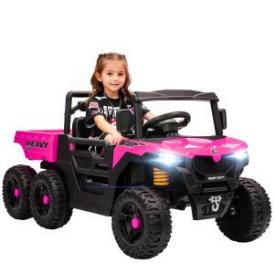 Qaba 24V 4WD Kids Ride On Truck with 6 Wheels Electric Ride On Car with Remote, Dump Bed for 3-8 Years, Pink - Image 33