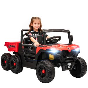 Qaba 24V 4WD Kids Ride On Truck with 6 Wheels Electric Ride On Car with Remote, Dump Bed for 3-8 Years, Red - Image 21