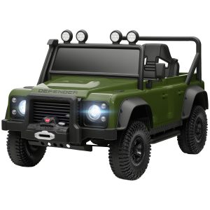 Qaba Land Rover Licensed Kids Ride on Truck with Remote Control, Spring Suspension, LED Lights, 3 Speed, Dark Green - Image 12