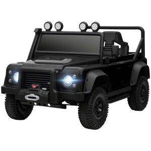 Qaba Land Rover Licensed Kids Ride on Truck with Remote Control, Spring Suspension, LED Lights, 3 Speed for Ages 3-5, Black - Image 12