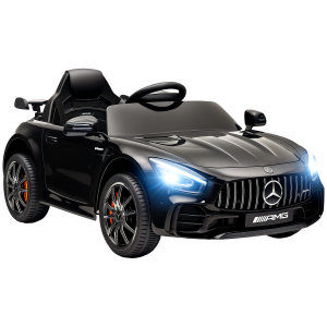 Qaba Mercedes-Benz AMG GTR Licensed 12V Battery Powered Kids Electric Car w/ Remote, Soft Start, Lights, Music Horn, Black - Image 11