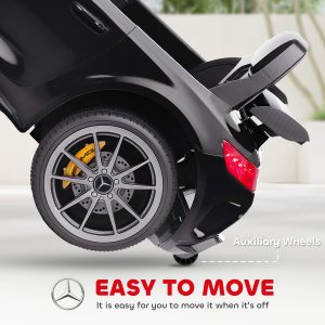 Qaba Mercedes-Benz AMG GTR Licensed 12V Battery Powered Kids Electric Car w/ Remote, Soft Start, Lights, Music Horn, Black - Image 5