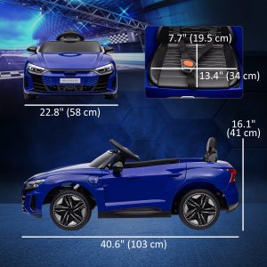 Aosom 12V Audi RS e-tron GT Licensed Kids Ride on Car, Battery Powered Electric Car with Remote Control, Navy Blue - Image 3