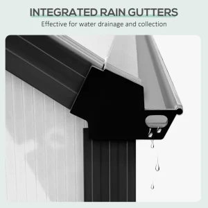 Outsunny 20' x 8' x 6.9' Walk-in Greenhouse with Adjustable Roof Vent, Rain Gutter and Sliding Door for Winter, Large Aluminum Greenhouse, Clear - Image 7