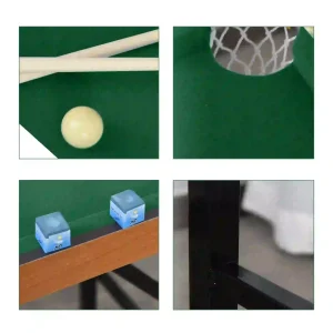 Soozier 55" Mini Pool Table Portable Billiard Table Includes Cues, Ball, Chalk, Rack, Green - Image 9