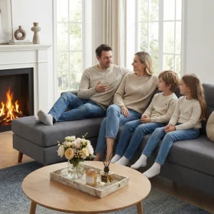 HOMCOM Sectional Sofa with Changeable Chaise Lounge, 3 Seat L-Shaped Small Space Sofa, Upholstered Couch for Small Space, Dark Grey - Image 2