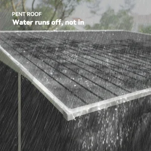 11' x 9' Steel Garden Storage Shed, Outdoor Metal Tool House with Double Sliding Doors, Dark Grey - Image 6