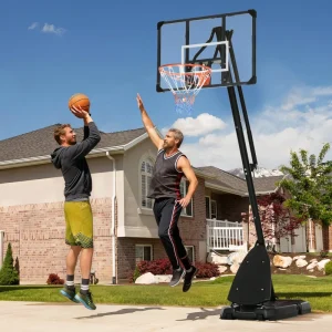 Outdoor Portable Basketball Hoop and Stand with Backboard Weighted Base Wheels, 115.4"-137.8" Height Adjustable - Image 2