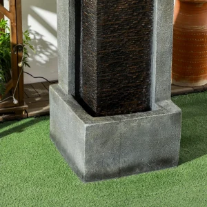 5-Tiered Cascading Bowls Outdoor Water Fountain with LED Lights, Adjustable Flow, 43.3-inch Resin Waterfall Fountain - Image 10