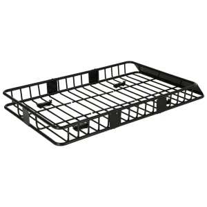 64"/43" x 39" Car Roof Rack, Length Adjustable Roof Basket, Universal Rooftop Cargo Carrier Basket with U-bolts, 220 lbs Capacity - Image 4