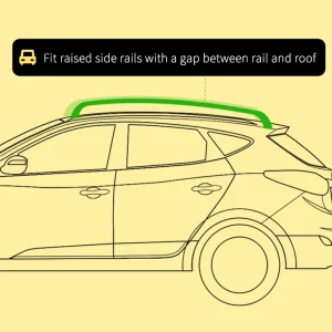 2pc Roof Rack Car Roof Top Lockable Aluminum Cross Bars Adjustable Baggage Luggage Carrier, Silver (53") - Image 4