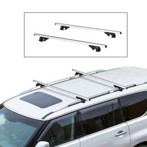 2pc Roof Rack Car Roof Top Lockable Aluminum Cross Bars Adjustable Baggage Luggage Carrier, Silver (53") - Image 6