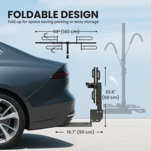 Hitch Bike Rack for Car, 200 lbs 2 Bike Rack with Platform Style, Safety Strap for 2" Receiver, Black - Image 6