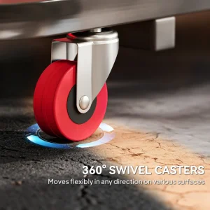 Automotive Z Creeper Seat, 2-in-1 330 lbs Rolling Garage Mechanic Creeper & Stool with Pad, 6 Wheels, Red - Image 6