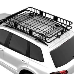 64"/43" x 39" Car Roof Rack, Length Adjustable Roof Basket, Universal Rooftop Cargo Carrier Basket with U-bolts, 220 lbs Capacity - Image 8
