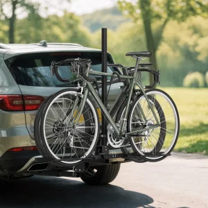 Hitch Bike Rack for Car, 200 lbs 2 Bike Rack with Platform Style, Safety Strap for 2" Receiver, Black - Image 8