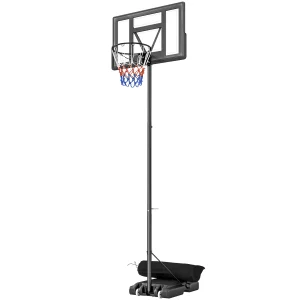 Soozier Basketball Hoop Stand Outdoor, 4.4–10 ft Single Hand Rotation Adjustable with Shatterproof Backboard & Weight Bag - Image 3