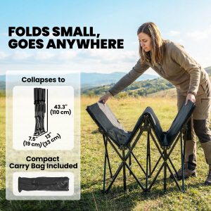 Outsunny Set of 2 Camping Cot with Soft Pad, 32" Extra Wide Folding Cots with Non-Slip Feet and Carry Bag, Grey - Image 7