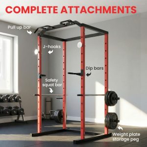 Soozier Power Cage, 1000 lbs Capacity Power Rack with Adjustable Height, Squat Rack for Home Gym Strength Training - Image 6