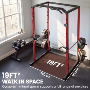 Soozier Power Cage, 1000 lbs Capacity Power Rack with Adjustable Height, Squat Rack for Home Gym Strength Training - Image 9