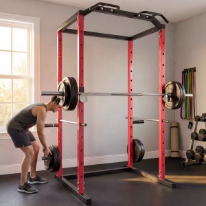 Soozier Power Cage, 1000 lbs Capacity Power Rack with Adjustable Height, Squat Rack for Home Gym Strength Training - Image 10
