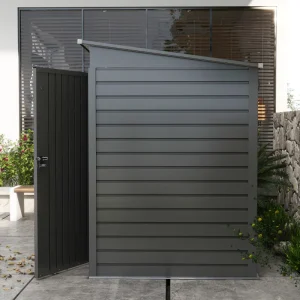 Outsunny 6 x 4FT Galvanized Garden Storage Shed, Metal Outdoor Shed with Double Doors and 2 Vents, Grey - Image 6