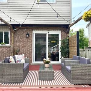 Outsunny Outdoor Furniture with Table, Wicker Furniture with Loveseat and 2 Chair for Garden, Poolside, Grey - Image 6