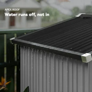 6.5' x 4' Outdoor Storage Shed, Metal Garden Shed with Lockable Double Doors, 4 Vents, Silver-White - Image 6